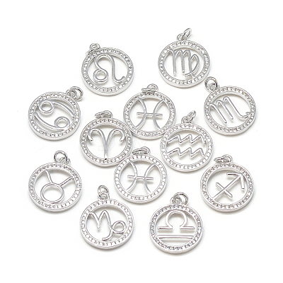 DIY Brass Micro Pave Cubic Zirconia Pendants DIY-S030-38-1