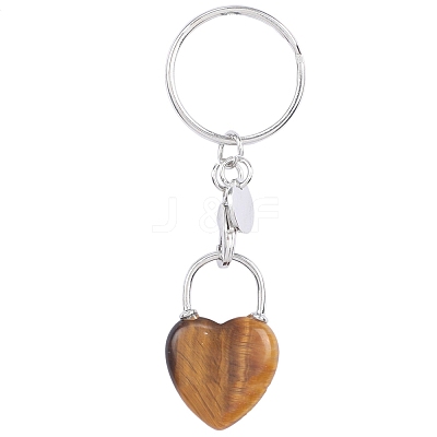 Natural Tiger Eye Keychain PW-WGCB953-04-1