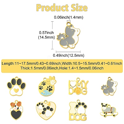 8Pcs 8 Styles 304 Stainless Steel Enamel Pendants STAS-CJ0003-38-1
