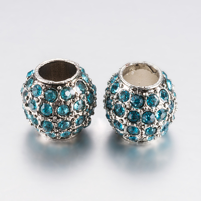 Alloy Rhinestone European Beads PALLOY-F200-03F-1