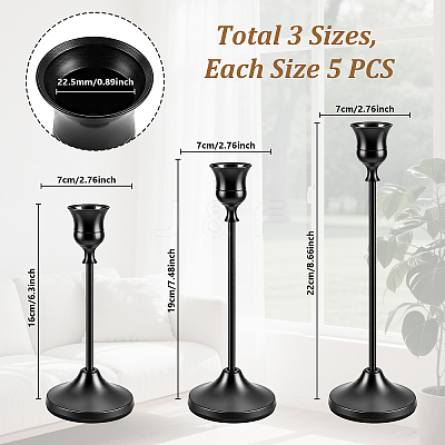 3Pcs 3 Styles Metal Candle Holder Sets DIY-WA0001-37G-1