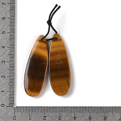 2Pcs Natural Tiger Eye Pendants G-A228-03D-1