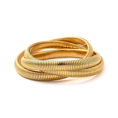 304 Stainless Steel Stretch Bracelets BJEW-A031-01A-G-1