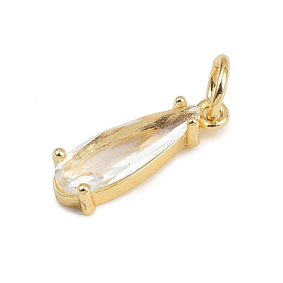 Brass Micro Pave Cubic Zirconia Pendants KK-C114-25G-1