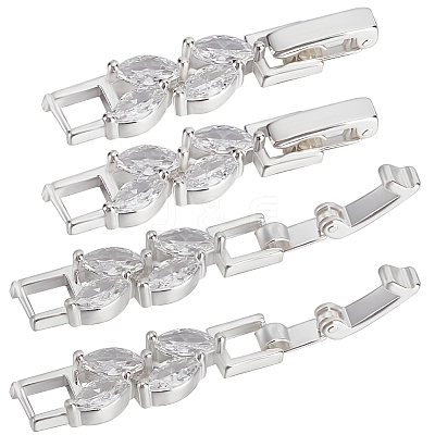 6Pcs Brass Fold Over Clasps ZIRC-BBC0002-70S-1