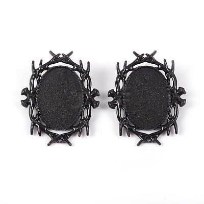 Zinc Alloy Brooch Findings PALLOY-WH0066-23B-1