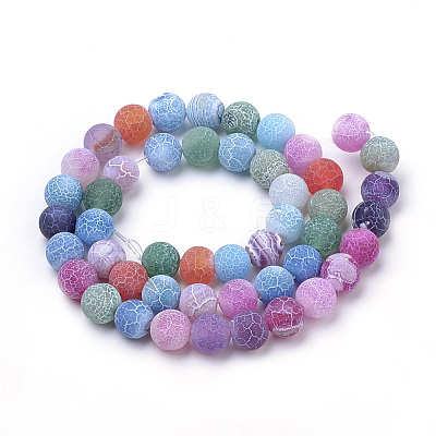 Natural Weathered Agate Beads Strands G-S259-05J-10mm-1