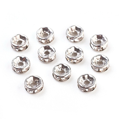 Brass Rhinestone Spacer Beads RB-A014-Z6mm-01P-1