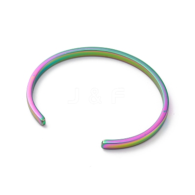 Ion Plating(IP) 304 Stainless Steel Cuff Bangles STAS-I110-10-4mm-M-1