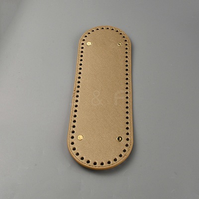 Oval PU Leather Knitting Crochet Bags Nail Bottom Shaper Pad PURS-WH0001-64A-1