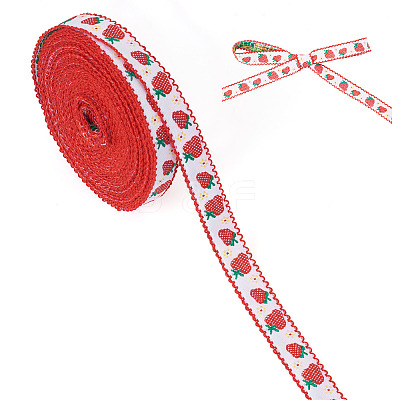 10Yards Polyester Strawberry Ribbon OCOR-TA0003-62B-1