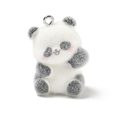 Flocky Opaque Resin Pendants RE-CBAC51B-05C-P-1