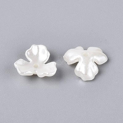 ABS Plastic Imitation Pearl Bead Caps KY-Q004-02B-1