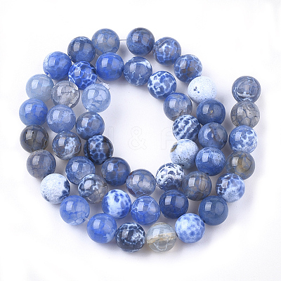 Natural Fire Crackle Agate Beads Strands X-G-S346-8mm-18-1