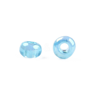 Round Transparent Colors Rainbow Glass Seed Beads X-SEED-A007-2mm-163-1