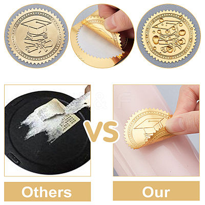 Plastic Self Adhesive Gold Foil Embossed Stickers DIY-WH0211-129-1
