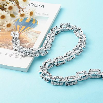 Spray Painted CCB Plastic Boston Link Chains AJEW-JB01047-02-1