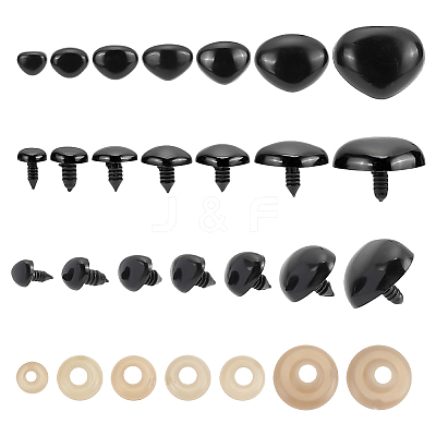 140 Sets 7 Styles Plastic Craft Noses for Doll Making KY-GO0001-07-1