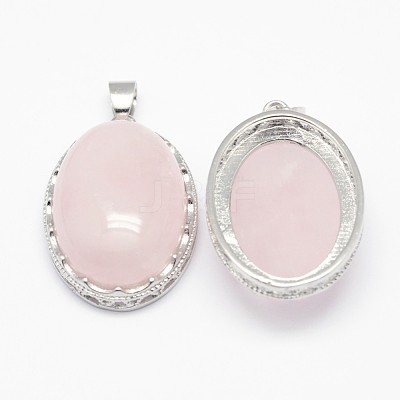 Natural Rose Quartz Pendants X-G-D851-03-1