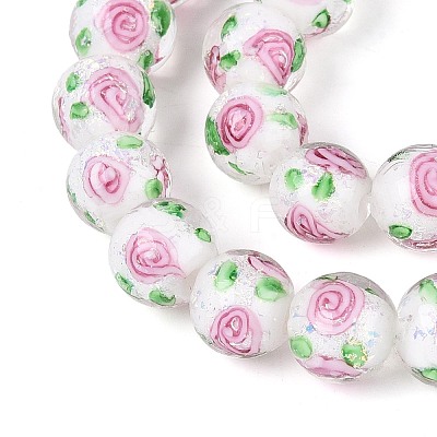 Handmade Foil Glass Beads Strands FOIL-N033-04F-1