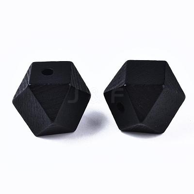 Faceted Unfinished Wood Beads WOOD-WH0014-01-E-A-1