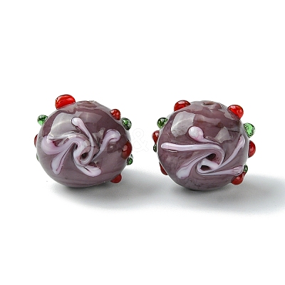 Handmade Bumpy Lampwork Beads FOIL-B001-08F-1