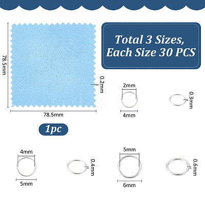 3 Styles 925 Sterling Silver Open Jump Rings STER-UN0001-22B-1