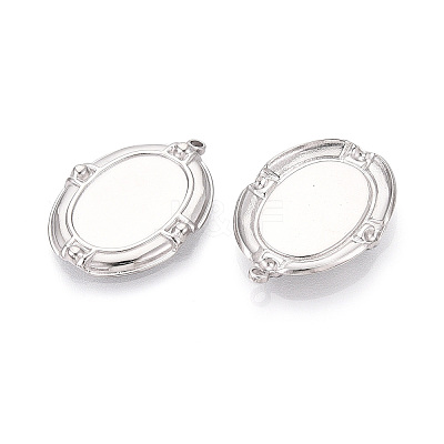 304 Stainless Steel Pendant Cabochon Settings X-STAS-T067-17P-1