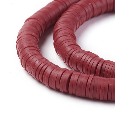 Flat Round Handmade Polymer Clay Beads CLAY-R067-8.0mm-29-1