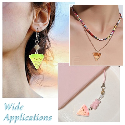 40Pcs 5 Colors Opaque Resin Pendants RESI-CJ0004-80-1