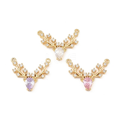 Brass Micro Pave Cubic Zirconia Pendants KK-F919-29G-1
