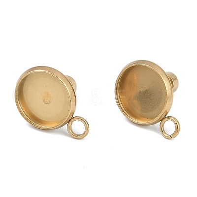Ion Plating(IP) 304 Stainless Steel Stud Earring Finding STAS-Z084-08A-G-1