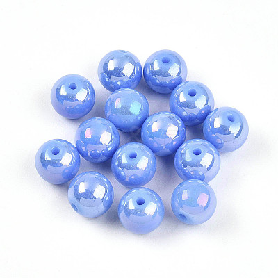 Electroplate Pearlized Glass Pearl Beads EGLA-T021-14C-05-1