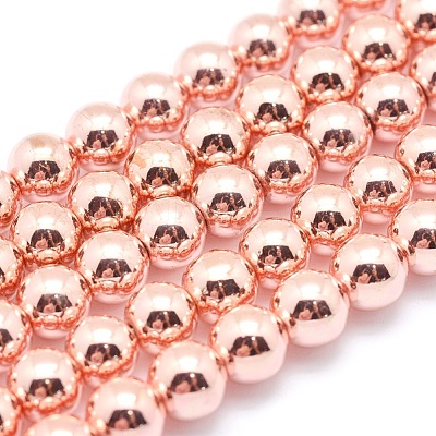 Electroplate Non-magnetic Synthetic Hematite Beads Strands G-L485-01E-RG-1
