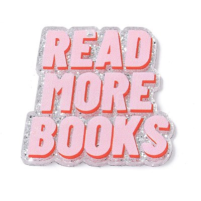 Reading Theme Printed Acrylic Pendants OACR-E042-02E-1