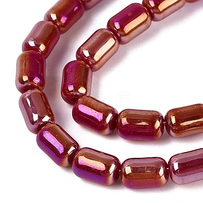 Electroplate Opaque Glass Beads Strands EGLA-Q132-03A-C02-1