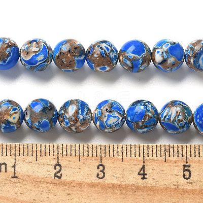Dyed Synthetic Imperial Jasper Beads Strands G-C168-02E-1