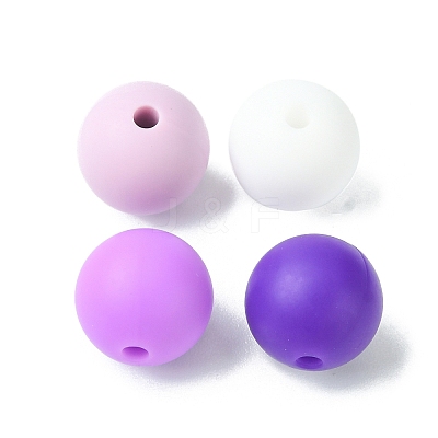 Round Food Grade Eco-Friendly Silicone Focal Beads SIL-F003-01D-1