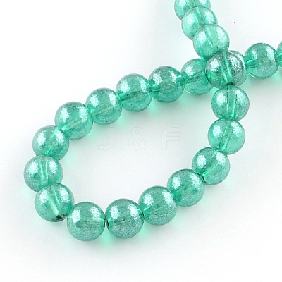 Transparent Spray Painted Glass Bead Strands DGLA-R050-6mm-M-1