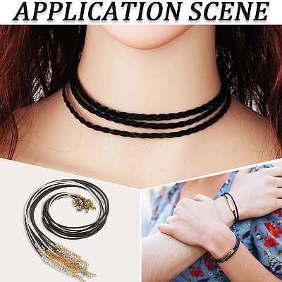 15M 3 Colors Braided Round Soft PU Imitation Leather Cords OCOR-CL0001-11C-1
