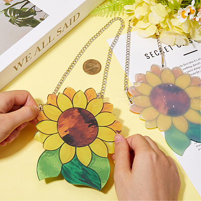 2 Sets Sunflower Suncatchers AJEW-CN0002-22-1