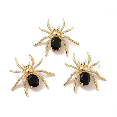 Brass Micro Pave Cubic Zirconia Pendants X-KK-B059-08G-1