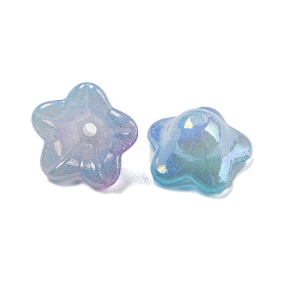 Iridescent Acrylic Bead Caps OACR-C021-08B-1
