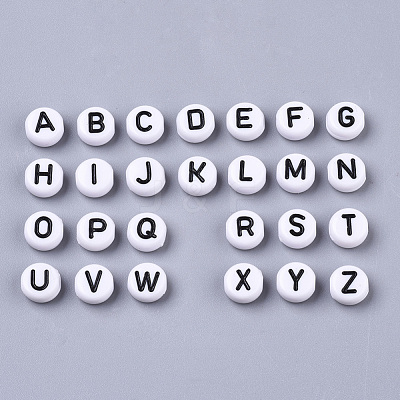 White Opaque Acrylic Beads X-SACR-R249-01M-1