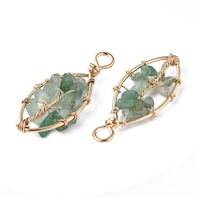 Natural Green Aventurine Pendants G-T131-98B-04-1