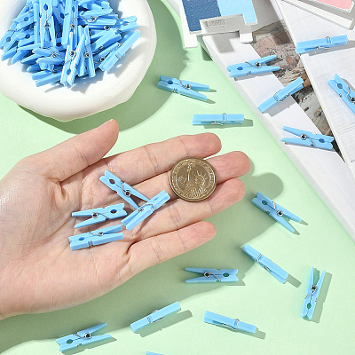 100Pcs DIY Wood Photo Paper Craft Clips AJEW-SP0003-42B-1