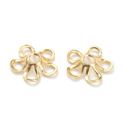 Brass Fancy Bead Caps KK-F826-01G-1