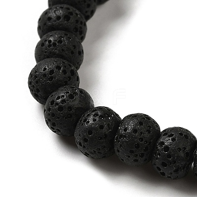 Natural Lava Rock Dyed Beads Strands G-Z036-B01-18-1