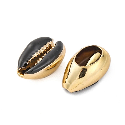 Electroplated Cowrie Shell Beads SSHEL-M023-05G-1