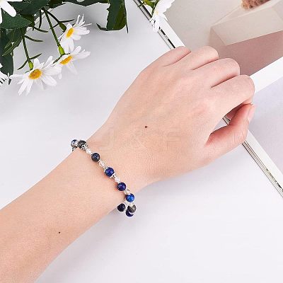 2 Strand Natural Lapis Lazuli Round Bead Strands G-OC0002-28-1